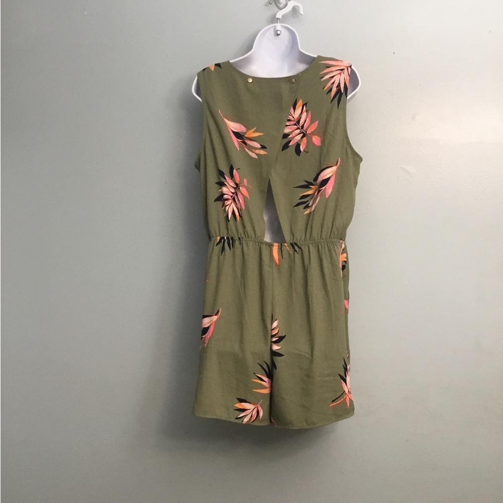 A NEW DAY Olive Green Floral Romper - Picture 4 of 14